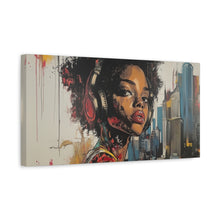 Load image into Gallery viewer, Urban Chic Canvas Art - Vibrant Female Portrait with Headphones
