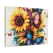 Load image into Gallery viewer, Vibrant Floral Canvas Wall Art, Butterfly Decor