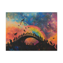 Load image into Gallery viewer, Vibrant Pet Lovers Canvas Art - Rainbow Bridge Design