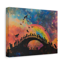 Load image into Gallery viewer, Vibrant Pet Lovers Canvas Art - Rainbow Bridge Design