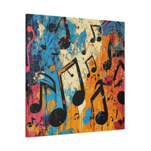 Load image into Gallery viewer, Vibrant Music Note Canvas Art - Colorful Stretched Wall Decor