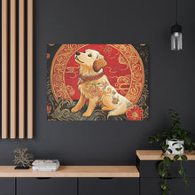 Load image into Gallery viewer, Lunar Year of the Dog Art Canvas - Stretched Wall Decor for Dog Lovers