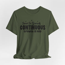 Load image into Gallery viewer, Motivational Short Sleeve Tee - Invest In Yourself, Continuous Growth Is Key