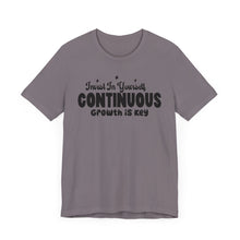 Load image into Gallery viewer, Motivational Short Sleeve Tee - Invest In Yourself, Continuous Growth Is Key