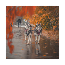 Load image into Gallery viewer, Husky Wall Art Canvas - Autumn Vibes Home Decor