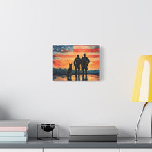 Load image into Gallery viewer, Patriotic Canvas Print - Heroes and Their Dogs - Perfect for Veterans Day and Memorial Day