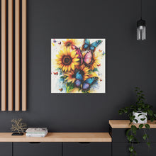 Load image into Gallery viewer, Vibrant Floral Canvas Wall Art, Butterfly Decor