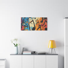 Load image into Gallery viewer, Vibrant Music Note Canvas Art - Colorful Stretched Wall Decor