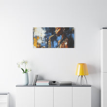 Load image into Gallery viewer, Saxophone Art Canvas, Jazz Decor, Music Lover Gift, Home Wall Art, Portrait Painting, Modern Artwork, Unique Gift Idea