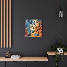 Load image into Gallery viewer, Vibrant Music Note Canvas Art - Colorful Stretched Wall Decor