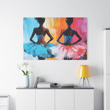 Load image into Gallery viewer, Dancing Ballerinas Canvas Wall Art, Colorful Abstract Ballet Painting, Girls Room Decor, Gift for Dance Lovers, Modern Art