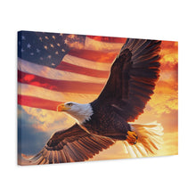 Load image into Gallery viewer, Patriotic Eagle Canvas Wall Art - 1.25" Stretched Frame