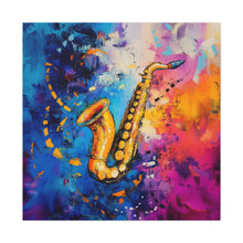 Load image into Gallery viewer, Colorful Saxophone Canvas Art - Vibrant Jazz Wall Decor