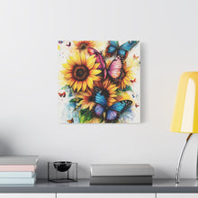 Load image into Gallery viewer, Vibrant Floral Canvas Wall Art, Butterfly Decor