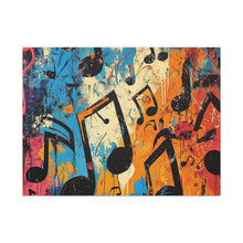 Load image into Gallery viewer, Vibrant Music Note Canvas Art - Colorful Stretched Wall Decor