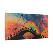 Load image into Gallery viewer, Vibrant Pet Lovers Canvas Art - Rainbow Bridge Design