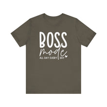 Load image into Gallery viewer, Boss Mode Unisex Jersey Tee - Motivational Short Sleeve Shirt for Entrepreneurs