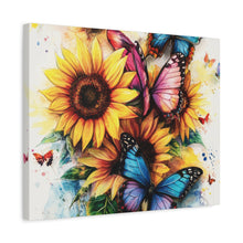 Load image into Gallery viewer, Vibrant Floral Canvas Wall Art, Butterfly Decor