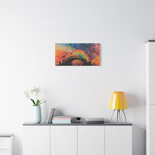 Load image into Gallery viewer, Vibrant Pet Lovers Canvas Art - Rainbow Bridge Design