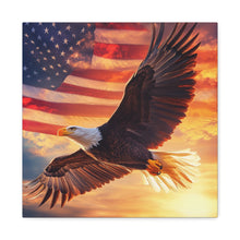 Load image into Gallery viewer, Patriotic Eagle Canvas Wall Art - 1.25" Stretched Frame
