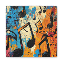 Load image into Gallery viewer, Vibrant Music Note Canvas Art - Colorful Stretched Wall Decor