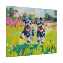 Load image into Gallery viewer, Playful Schnauzer Dogs Canvas Art