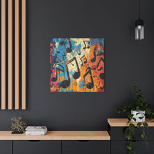 Load image into Gallery viewer, Vibrant Music Note Canvas Art - Colorful Stretched Wall Decor