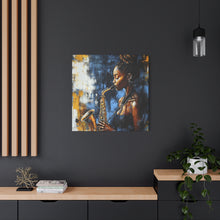 Load image into Gallery viewer, Saxophone Art Canvas, Jazz Decor, Music Lover Gift, Home Wall Art, Portrait Painting, Modern Artwork, Unique Gift Idea