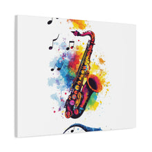 Load image into Gallery viewer, Vibrant Saxophone Art Canvas Print - Colorful Wall Decor