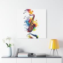 Load image into Gallery viewer, Vibrant Saxophone Art Canvas Print - Colorful Wall Decor