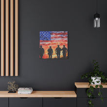 Load image into Gallery viewer, Patriotic Police Canvas Art - American Flag Silhouette