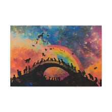 Load image into Gallery viewer, Vibrant Pet Lovers Canvas Art - Rainbow Bridge Design