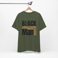 Load image into Gallery viewer, Empowering Unisex Jersey Tee - "I Am BLACK Man: Powerful Leader, Intelligent, Ambitious, Blessed"