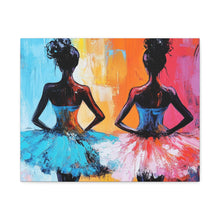 Load image into Gallery viewer, Dancing Ballerinas Canvas Wall Art, Colorful Abstract Ballet Painting, Girls Room Decor, Gift for Dance Lovers, Modern Art