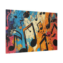 Load image into Gallery viewer, Vibrant Music Note Canvas Art - Colorful Stretched Wall Decor