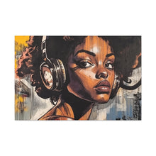 Load image into Gallery viewer, Artistic Matte Canvas Print - Stylish Woman with Headphones