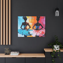 Load image into Gallery viewer, Dancing Ballerinas Canvas Wall Art, Colorful Abstract Ballet Painting, Girls Room Decor, Gift for Dance Lovers, Modern Art