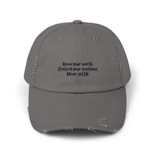Load image into Gallery viewer, Unisex Distressed Cap - Know you Worth