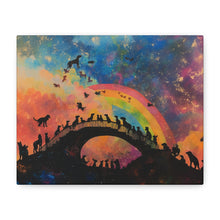 Load image into Gallery viewer, Vibrant Pet Lovers Canvas Art - Rainbow Bridge Design