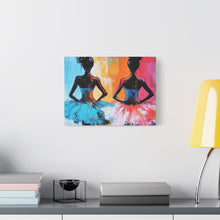 Load image into Gallery viewer, Dancing Ballerinas Canvas Wall Art, Colorful Abstract Ballet Painting, Girls Room Decor, Gift for Dance Lovers, Modern Art