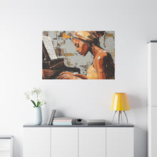 Load image into Gallery viewer, Piano Art Canvas Wall Decor, Inspirational Home Art, Music Lover Gift, Black Woman Artwork, Modern Art Print
