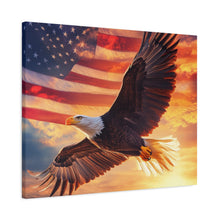 Load image into Gallery viewer, Patriotic Eagle Canvas Wall Art - 1.25" Stretched Frame