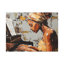 Load image into Gallery viewer, Piano Art Canvas Wall Decor, Inspirational Home Art, Music Lover Gift, Black Woman Artwork, Modern Art Print