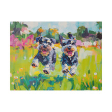 Load image into Gallery viewer, Playful Schnauzer Dogs Canvas Art