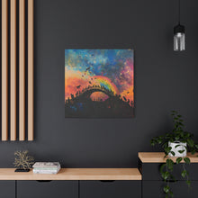 Load image into Gallery viewer, Vibrant Pet Lovers Canvas Art - Rainbow Bridge Design