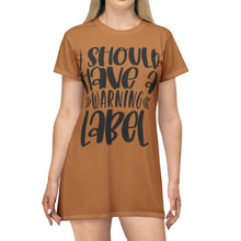 Load image into Gallery viewer, T-Shirt Dress (AOP) - Warning