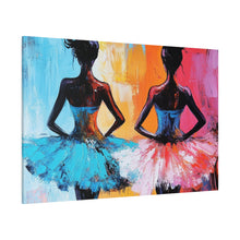 Load image into Gallery viewer, Dancing Ballerinas Canvas Wall Art, Colorful Abstract Ballet Painting, Girls Room Decor, Gift for Dance Lovers, Modern Art