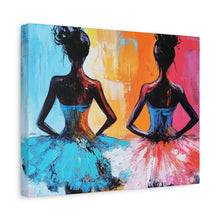 Load image into Gallery viewer, Dancing Ballerinas Canvas Wall Art, Colorful Abstract Ballet Painting, Girls Room Decor, Gift for Dance Lovers, Modern Art
