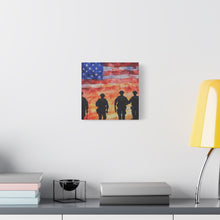 Load image into Gallery viewer, Patriotic Police Canvas Art - American Flag Silhouette