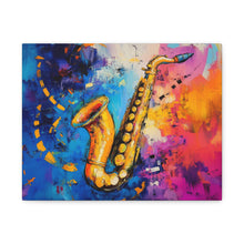 Load image into Gallery viewer, Colorful Saxophone Canvas Art - Vibrant Jazz Wall Decor